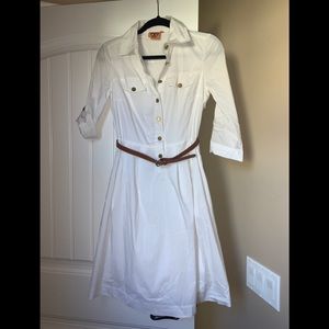 Tory Burch Blythe White Mid-Length Dress